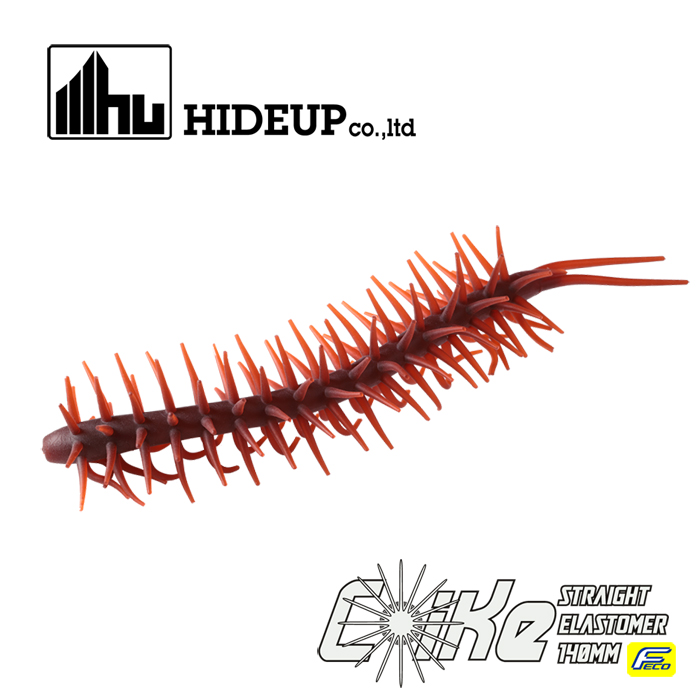Hideup软虫Coike Straight Elastomer千足虫海参蜈蚣路亚软饵鲈鱼