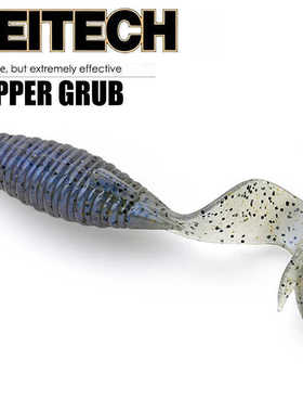 日本 KEITECH Flapper Grub 4寸卷尾蛆开尾鱼K牌进口路亚软饵鲈鱼