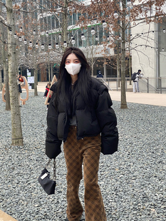 设计感小个子韩版 黑色短款 新款 保暖棉服外套 面包服女冬季 Eve