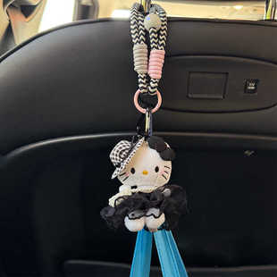 卡通kitty车载挂钩赫本风玩偶汽车后排座椅车挂女神置物架车内饰