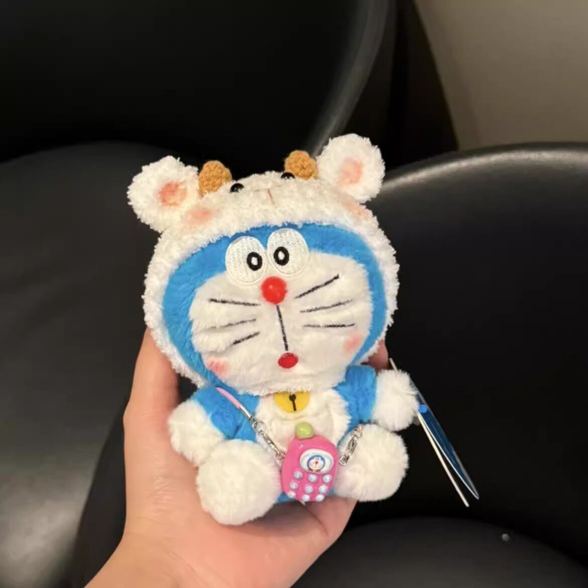 可爱脑袋哆啦A梦毛绒公仔玩偶小羊头套叮当猫挂件钥匙扣玩偶礼物