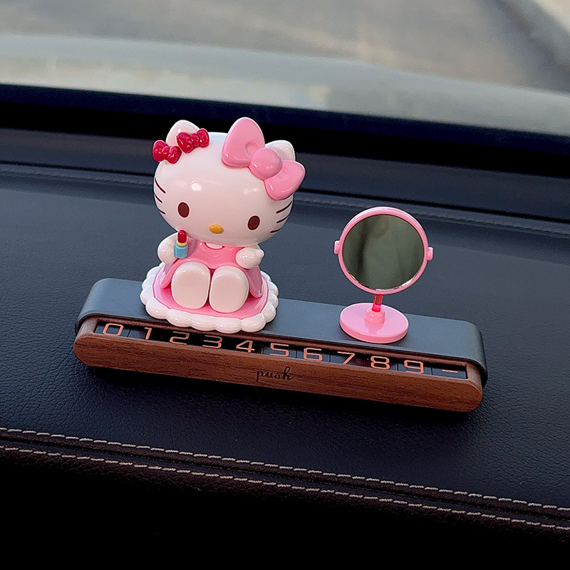 2025新款停车号码牌HelloKitty车载饰品摆件临时挪车电话牌可爱