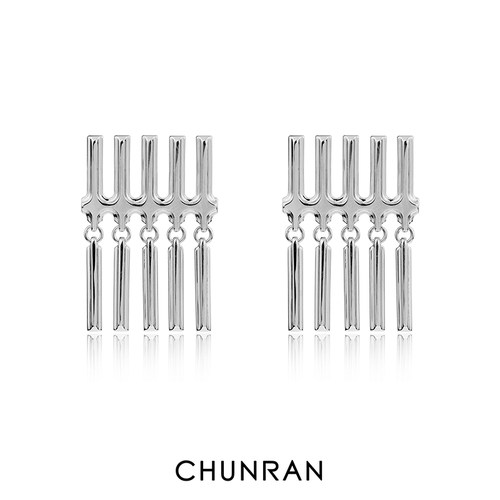 CHUNRAN原创设计排列流苏耳钉