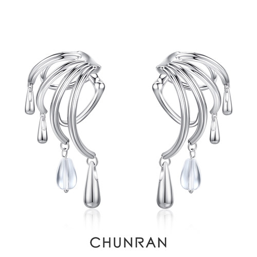 CHUNRAN个性水滴流苏耳夹