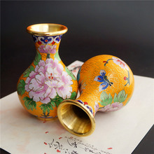 北京景泰蓝花瓶铜胎掐丝珐琅瓶玉壶春家居摆件复古装 饰品礼品 促销
