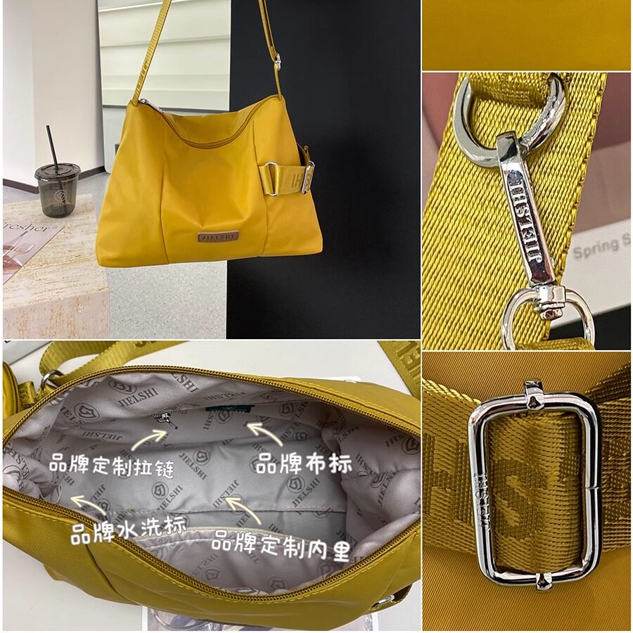 斜挎包女包百搭时尚贝壳包收纳妈妈包尼龙包包单肩大容量中年女包