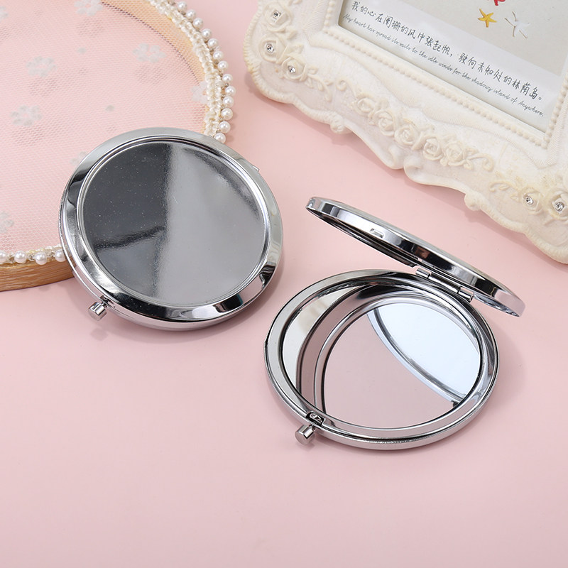 70mm镜子 手工自制作少女心化妆镜奶油胶镜子diy素材圆形翻盖镜子