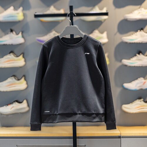 李宁女子卫衣2026春季新品健身系列舒适保暖针织无帽上衣AWDW074