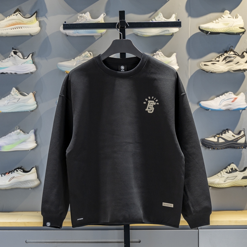 李宁男子圆领宽松舒适套头卫衣