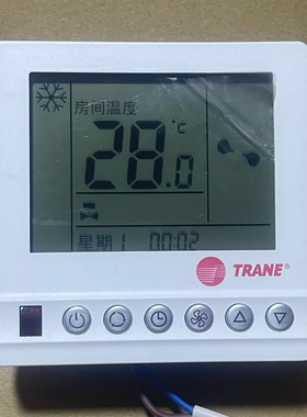 特灵风机盘管水空调温控器AC8100系列冷暖线控制面板定时THT0003C