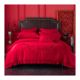 结婚床上用品八件套 多喜爱婚庆套件60S大红色新绒棉婚礼被套中式