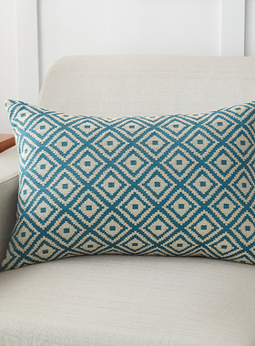 沙发腰枕北欧棉麻长条客厅办公室床上长方形靠枕可拆洗靠垫套定做