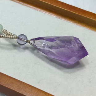 天然紫水晶天使之泪随形吊坠黄茶粉白水晶水滴挂件项链毛衣链礼物