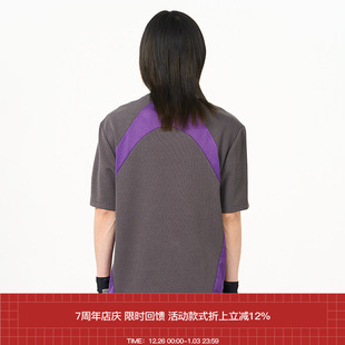 紫灰拼接短袖 T恤 7440