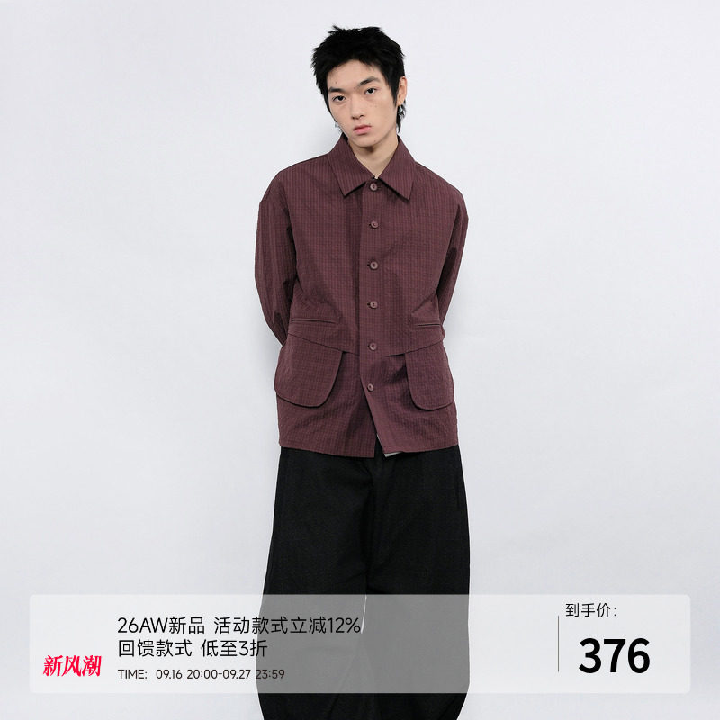 7440371泡泡纱肌理衬衣夹克