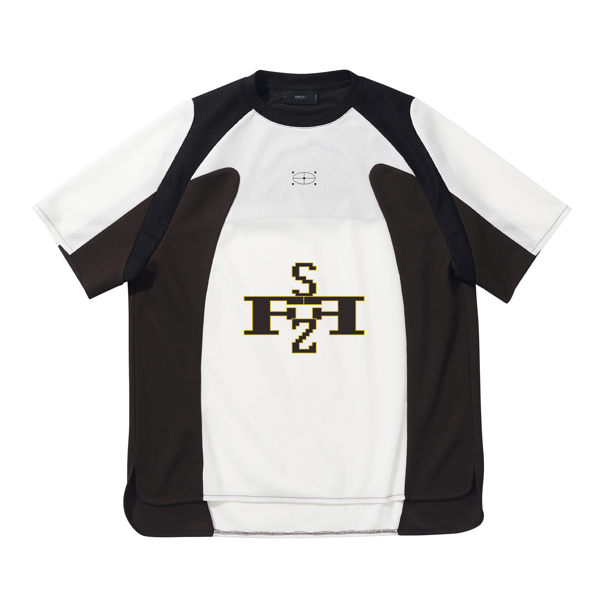 运动粒粒布插肩拼接球衣T恤