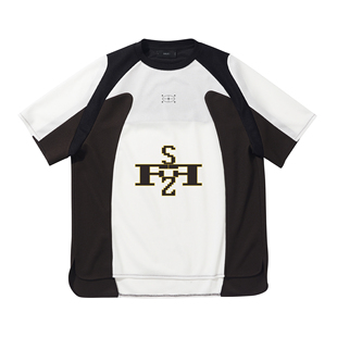 SS25 运动粒粒布插肩拼接球衣T恤 7440