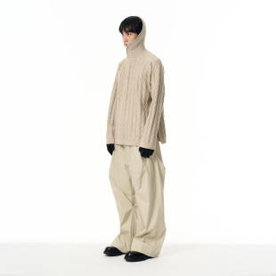 两色入提花半帽毛衣 7440