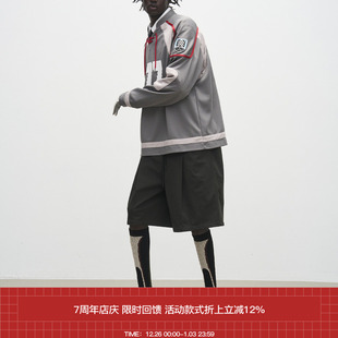 撞色布双腰头打褶运动休闲五分短裤 7440 SS24