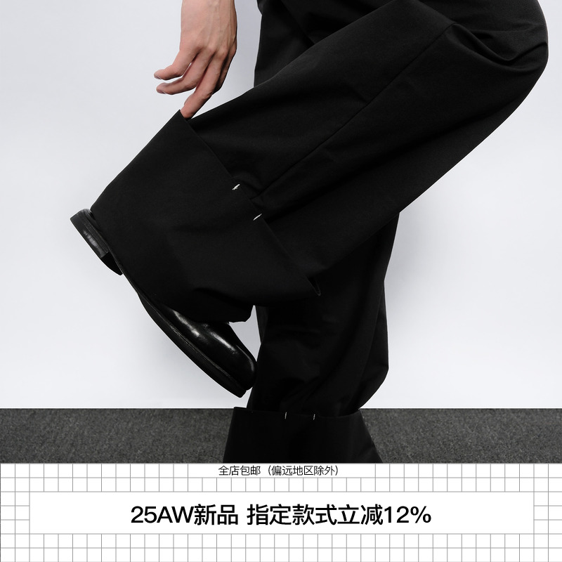 7440371大翻边硬感直筒工装裤