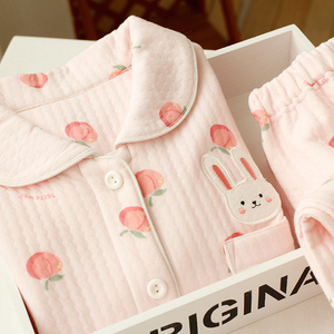 月子服春秋纯棉产后冬季空气棉孕妇哺乳睡衣秋冬10月份11女家居服