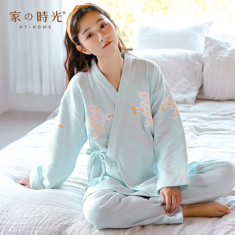 月子服和服纯棉产后孕妇哺乳睡衣