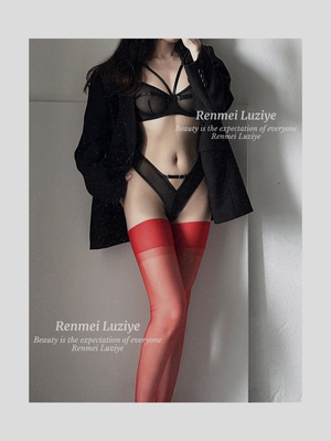 RenmeiLuziye【惯性】高级ins风性感设计法式薄透网纱内衣套女夏