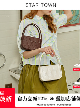 STARTOWN包包2024新款小众高级质感手提包斜挎复古小方包原创手包