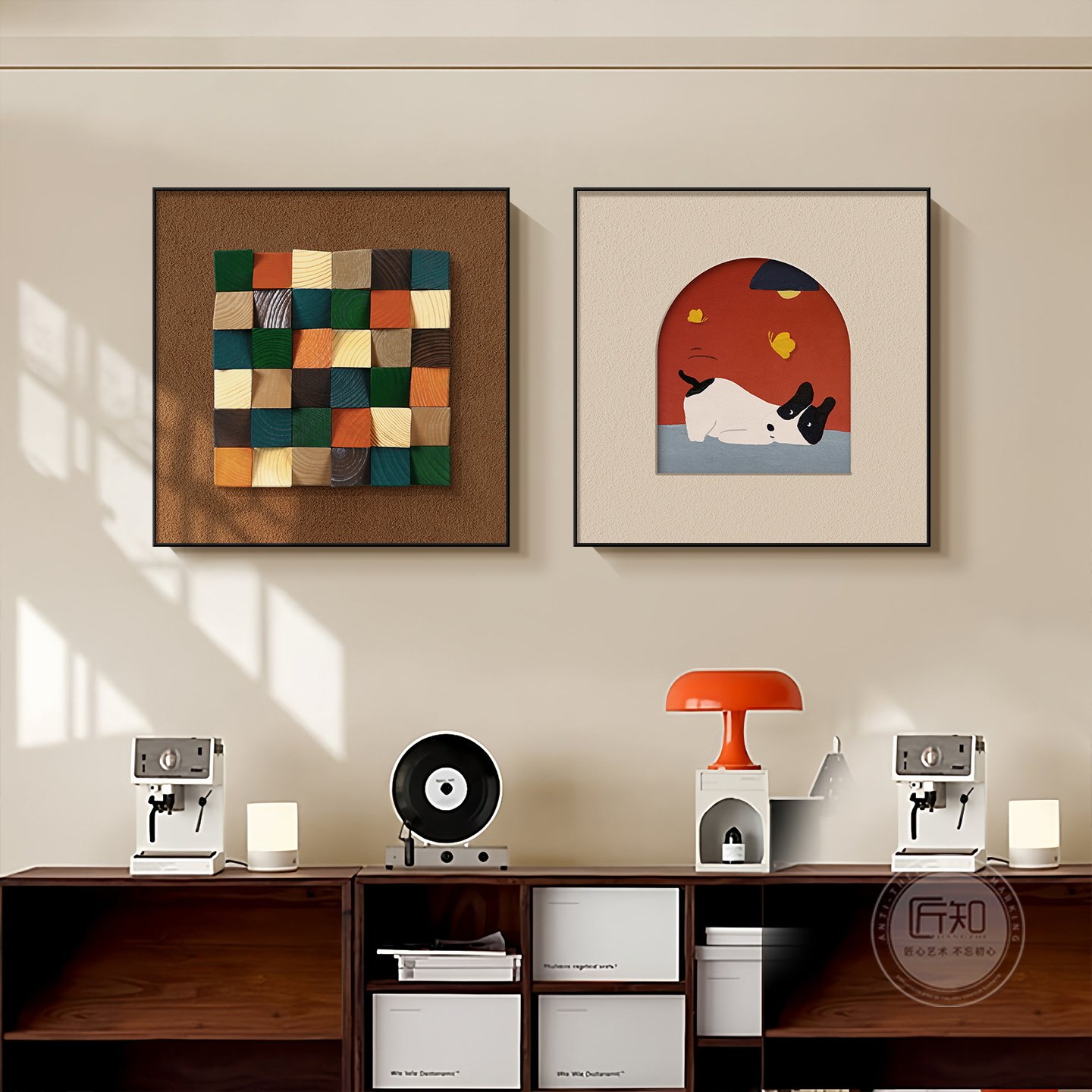 餐厅轻奢高级感挂画2026新款双层立体客厅装饰画沙发背景墙多巴胺