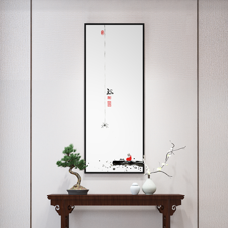 一滴墨先生极简禅意挂画新中式玄关书房茶室办公室装饰画字画竖版