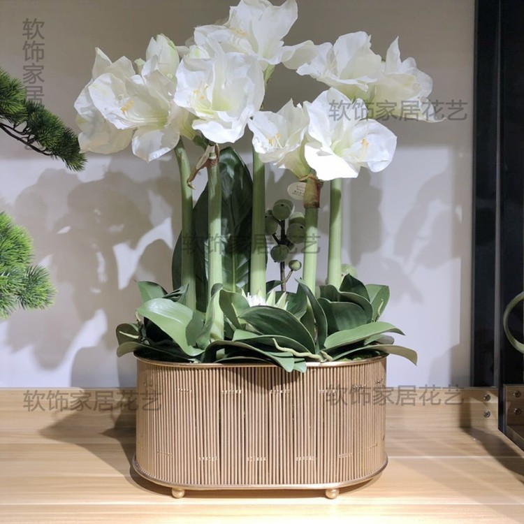 新品孤挺花假花插花摆件仿真花白色轻奢花艺套餐进门玄关绢花饰品在类目 家居饰品, 花瓶/花器/仿真花/仿真饰品, 花艺套餐中 - 来自Buy2taobao.com提供专业的淘宝代购服务