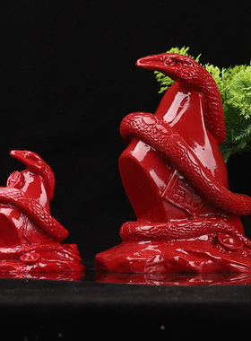 红朱砂生肖蛇摆件2025新款
