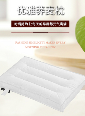 伊伊爱ZX-9QM-001 全棉优雅荞麦枕单人枕芯白色68*42*12cm DL