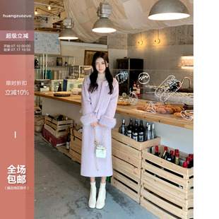 佐佐家小个子 千金毛呢套装女冬季气质小香外套中长款裙子两件套