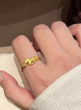 S925纯银小马铜钱戒指女高级感马