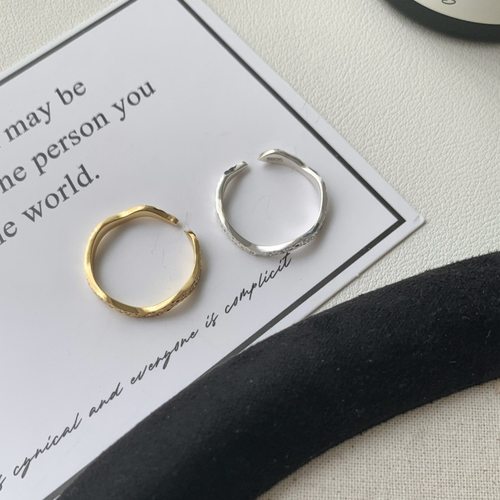 S925纯银灵蛇碎冰冰戒指开口可调