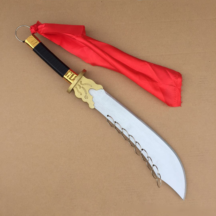 全木质金丝大环刀舞台表演儿童玩具九环刀大环刀中国古代兵器武术