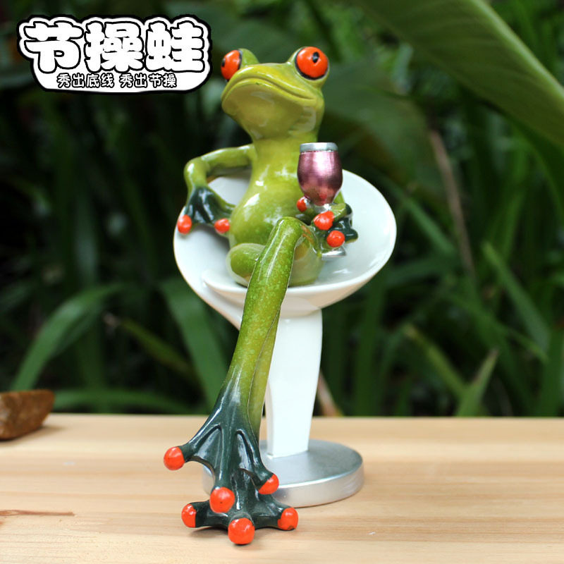 学生居家树脂节操蛙摆件情趣