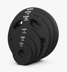 代购ELEIKO火山杠铃片VULCANO手抓片包胶力量举健身卧推深蹲硬拉