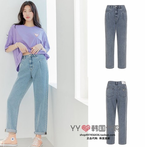 Guess 盖尔斯韩国直邮代购夏休闲同款百搭直筒牛仔裤yk5d6075