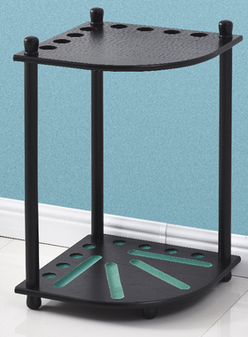 台球杆架子 黑色台球杆架落地架实木8孔台球配件用品架杆器放球架