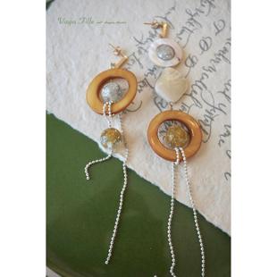 spring」系列之黃桃 「晚春later 原创耳饰 Fille2019ss Vaga