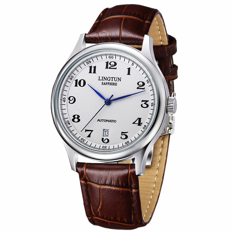 灵豚手表男机械表男防水全自动男士手表机械表男真皮带手表可考试