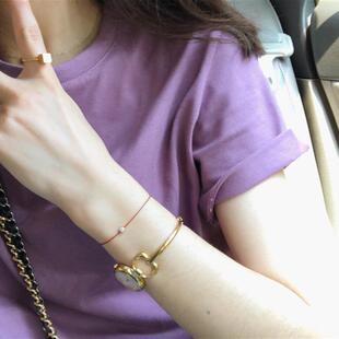 iiiipupu 基础百搭简约短袖T恤上衣 白色/香芋紫/芒果黄 三色入