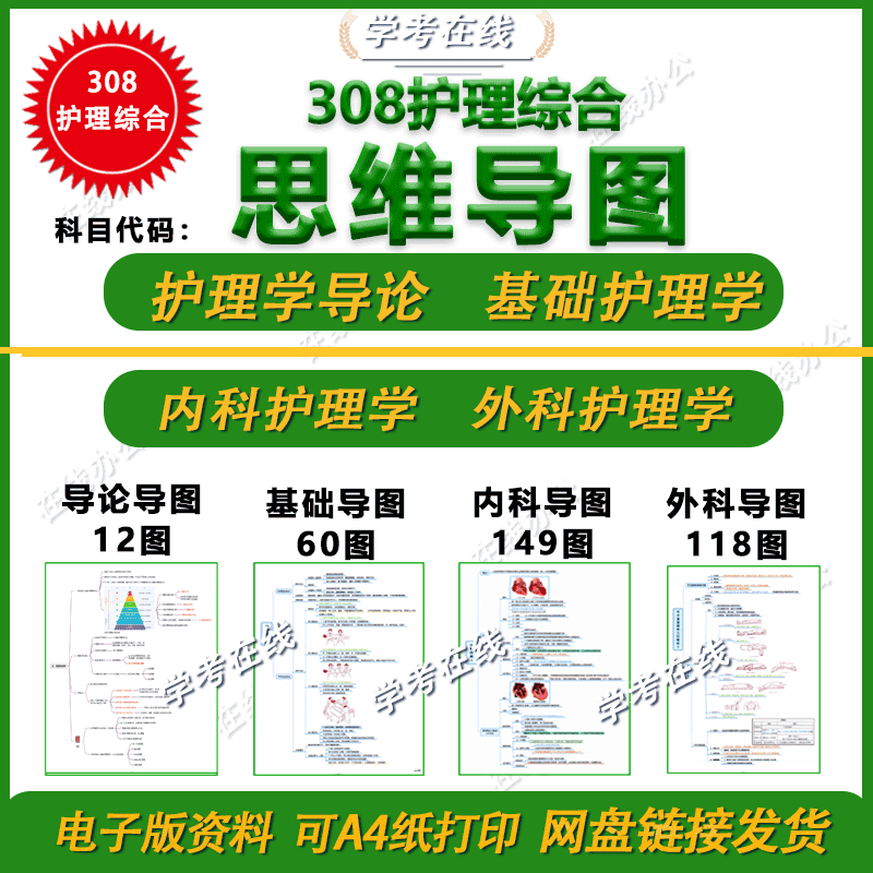 2024年308护理综合导论基础内外科护理学思维导图电子版pdf