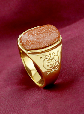 韩版18k金钛钢可刻字男士戒指