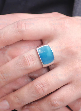 不掉色礼物猫眼石戒子钛钢欧美