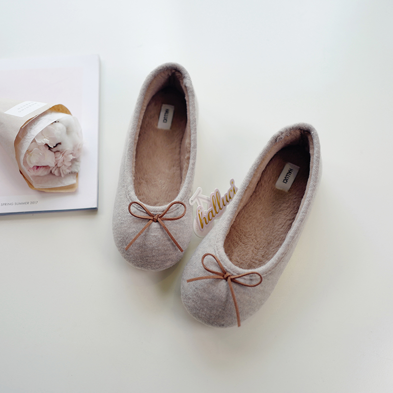 日系简约风毛绒绒轻便地板家居鞋