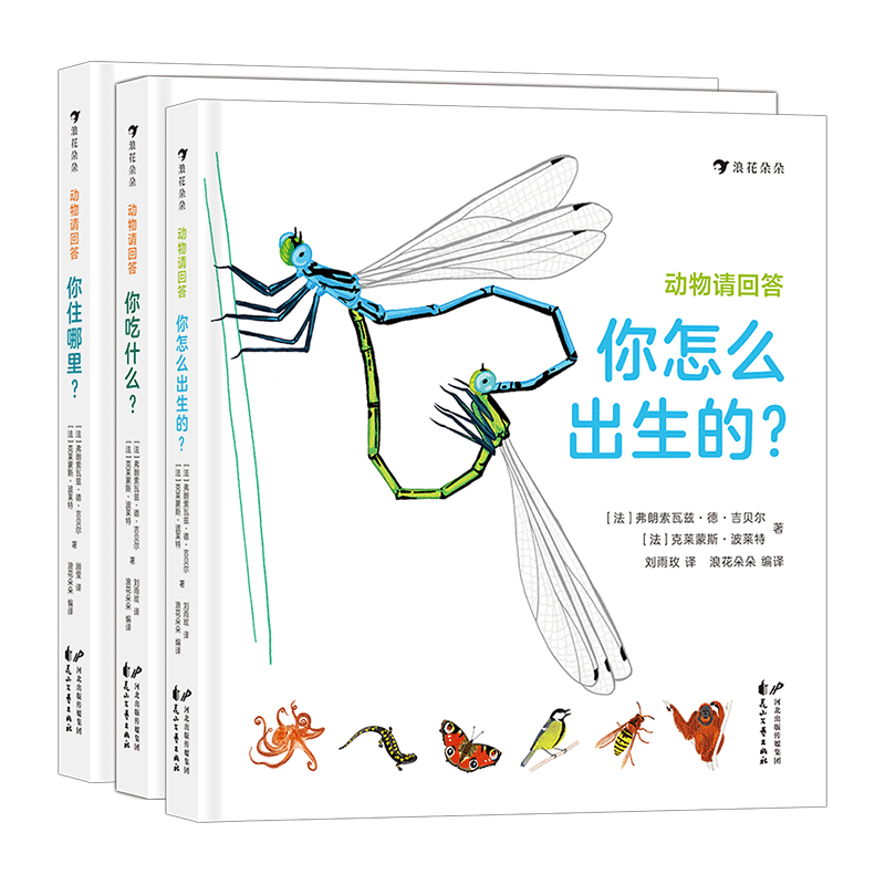 【3册套装】动物请回答：你住哪里+你怎么出生的+你吃什么 43种动物筑巢技与巧生存智慧精准手绘图3～6科普百科书籍 童书