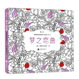 梦之恋曲 小学生通用 秘密花园系列 解压减压手绘册绘画图画本 亲子游戏互动书籍 成人填色涂色书 后浪官方正版